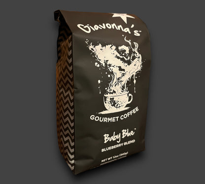 Baby Blue Blueberry 12 oz. ground coffee infused (NFZD) with 528Hz